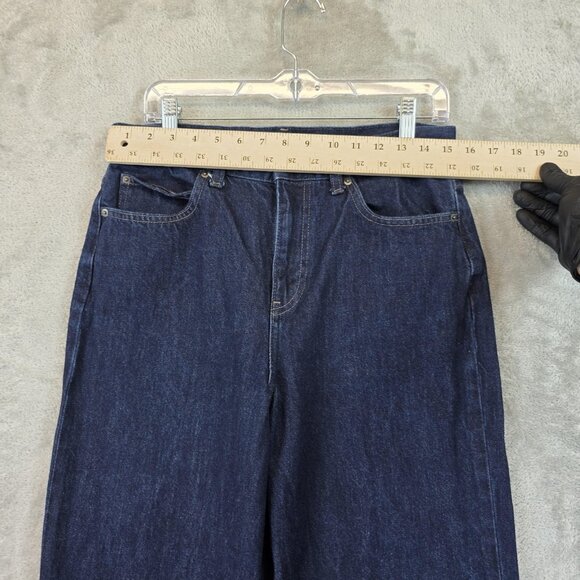 Uniqlo Jeans Womens 28 Dark Wash High Rise Straight Leg Cotton Denim Zip Fly - Picture 2 of 10